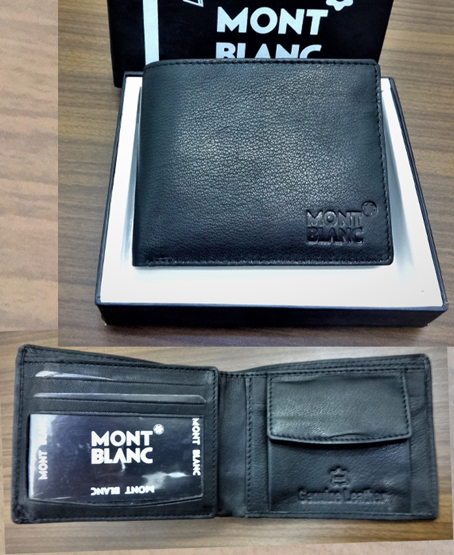 Genuine Leather MONT BLANC Wallet For Men ( MB 506 BLACK)